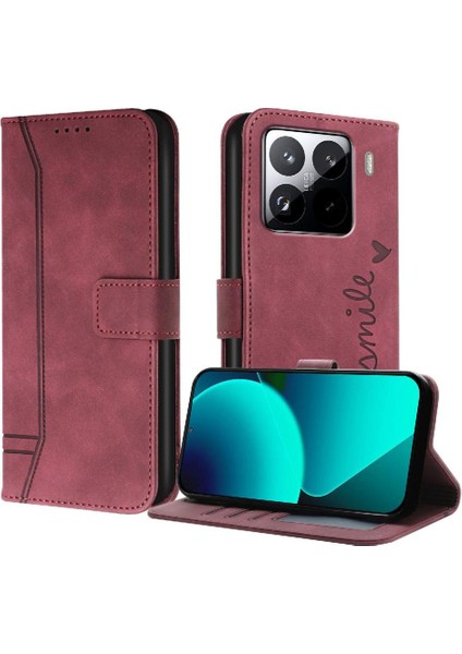 Xiaomi 15 Pro Klasik Tasarım Deri Cüzdan Manyetik Kapatma Flip Kılıf Kickstand Kart Tutucu Yuvası Darbeye Dayanıklı Koruyucu Kapak (Yurt Dışından)