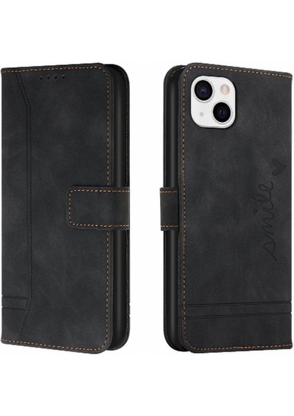 iPhone 14 Plus Klasik Tasarım Deri Cüzdan Manyetik Kapatma Flip Kılıf Kickstand Kart Tutucu Yuvası Darbeye Dayanıklı Koruyucu Kapak (Yurt Dışından)