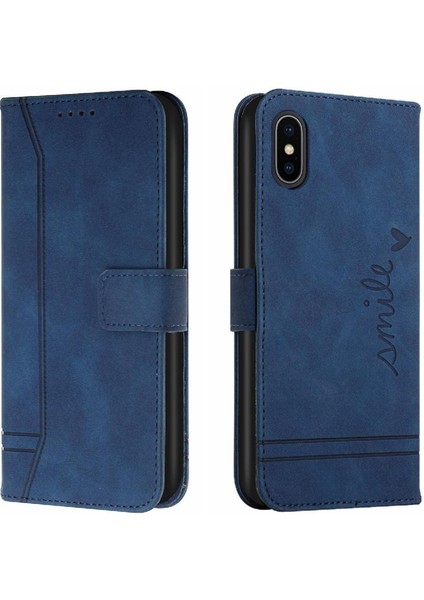 iPhone Xs Max Klasik Tasarım Deri Cüzdan Manyetik Kapatma Flip Kılıf Kickstand Kart Tutucu Yuvası Darbeye Dayanıklı Koruyucu Kapak (Yurt Dışından)