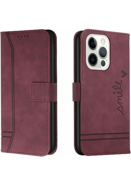 iPhone 13 Pro Max Klasik Tasarım Deri Cüzdan Manyetik Kapatma Flip Kılıf Kickstand Kart Tutucu Yuvası Darbeye Dayanıklı Koruyucu Kapak (Yurt Dışından)