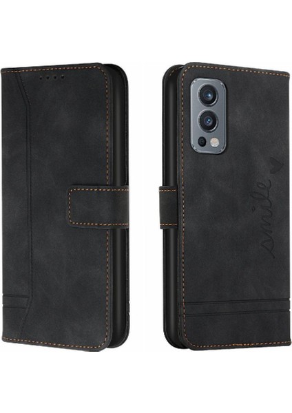 Oneplus Nord 2 5g Klasik Tasarım Deri Cüzdan Manyetik Kapatma Flip Kılıf Kickstand Kart Tutucu Yuvası Darbeye Dayanıklı Koruyucu Kapak (Yurt Dışından)