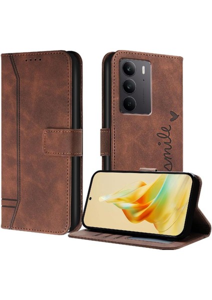 Realme 14X 5g Klasik Tasarım Deri Cüzdan Manyetik Kapatma Flip Kılıf Kickstand Kart Tutucu Yuvası Darbeye Dayanıklı Koruyucu Kapak (Yurt Dışından)