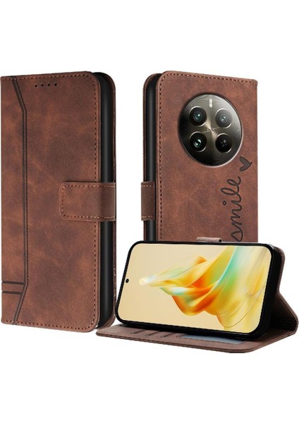 Realme 12 Pro Plus Klasik Tasarım Deri Cüzdan Manyetik Kapatma Flip Kılıf Kickstand Kart Tutucu Yuvası Darbeye Dayanıklı Koruyucu Kapak (Yurt Dışından) fırsatları