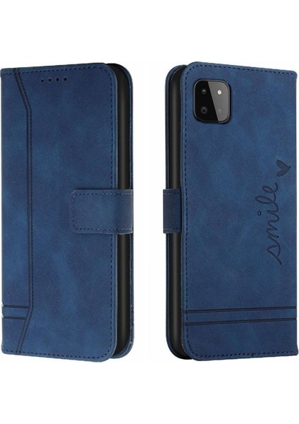 Samsung Galaxy A22 5g Klasik Tasarım Deri Cüzdan Manyetik Kapatma Flip Kılıf Kickstand Kart Tutucu Yuvası Darbeye Dayanıklı Koruyucu Kapak (Yurt Dışından)