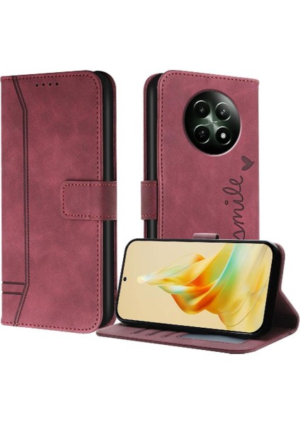 Realme C65 5g Klasik Tasarım Deri Cüzdan Manyetik Kapatma Flip Kılıf Kickstand Kart Tutucu Yuvası Darbeye Dayanıklı Koruyucu Kapak (Yurt Dışından)