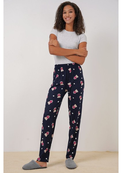 4323 Desenli Pijama Altı - L. Lacivert