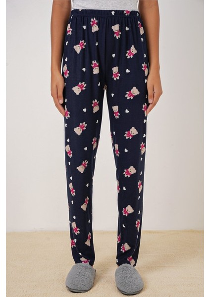 4323 Desenli Pijama Altı - L. Lacivert