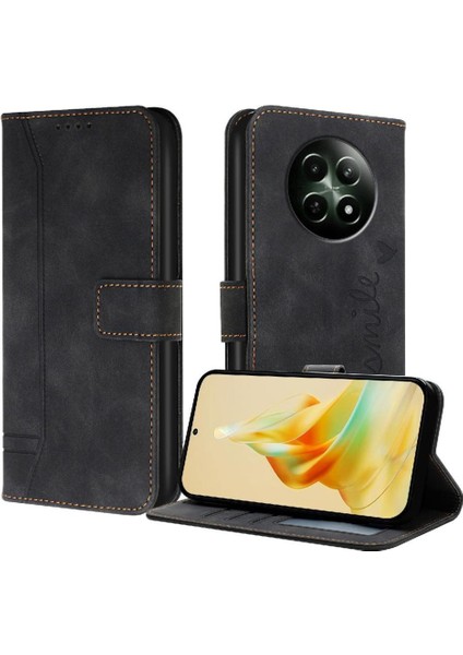 Realme C65 5g Klasik Tasarım Deri Cüzdan Manyetik Kapatma Flip Kılıf Kickstand Kart Tutucu Yuvası Darbeye Dayanıklı Koruyucu Kapak (Yurt Dışından)