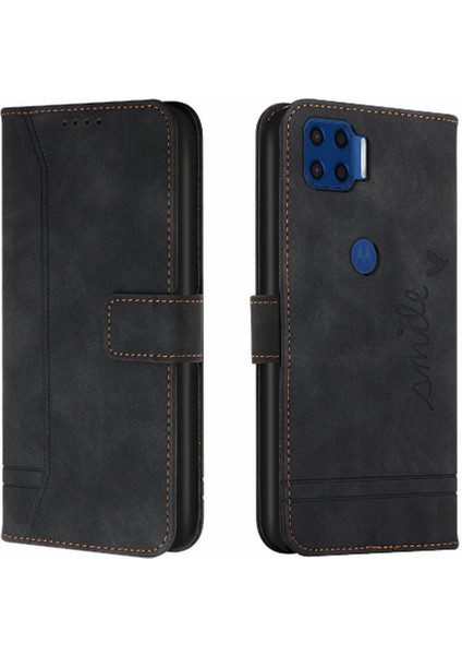 Motorola Moto G 5g Plus Klasik Tasarım Deri Cüzdan Manyetik Kapatma Flip Kılıf Kickstand Kart Tutucu Yuvası Darbeye Dayanıklı Koruyucu Kapak (Yurt Dışından)