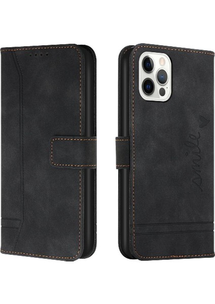 iPhone 11 Pro Max Klasik Tasarım Deri Cüzdan Manyetik Kapatma Flip Kılıf Kickstand Kart Tutucu Yuvası Darbeye Dayanıklı Koruyucu Kapak (Yurt Dışından)