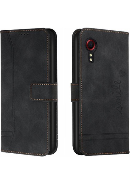 Samsung Galaxy Xcover 5 Klasik Tasarım Deri Cüzdan Manyetik Kapatma Flip Kılıf Kickstand Kart Tutucu Yuvası Darbeye Dayanıklı Koruyucu Kapak (Yurt Dışından)