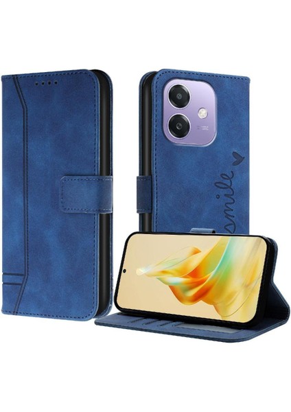 Oppo A40 4g Klasik Tasarım Deri Cüzdan Manyetik Kapatma Flip Kılıf Kickstand Kart Tutucu Yuvası Darbeye Dayanıklı Koruyucu Kapak (Yurt Dışından)