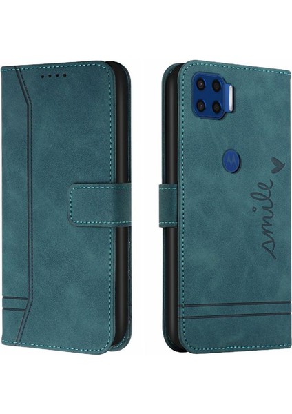Motorola Moto G 5g Plus Klasik Tasarım Deri Cüzdan Manyetik Kapatma Flip Kılıf Kickstand Kart Tutucu Yuvası Darbeye Dayanıklı Koruyucu Kapak (Yurt Dışından)