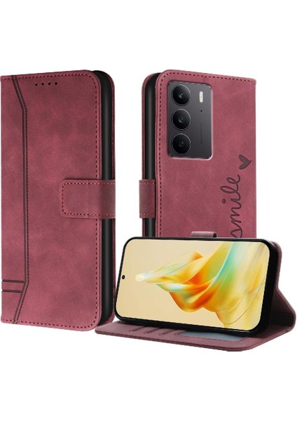 Realme 14X 5g Klasik Tasarım Deri Cüzdan Manyetik Kapatma Flip Kılıf Kickstand Kart Tutucu Yuvası Darbeye Dayanıklı Koruyucu Kapak (Yurt Dışından)