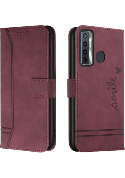 Tecno Camon 17 Klasik Tasarım Deri Cüzdan Manyetik Kapatma Flip Kılıf Kickstand Kart Tutucu Yuvası Darbeye Dayanıklı Koruyucu Kapak (Yurt Dışından)
