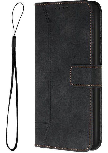 Tecno Camon 17 Klasik Tasarım Deri Cüzdan Manyetik Kapatma Flip Kılıf Kickstand Kart Tutucu Yuvası Darbeye Dayanıklı Koruyucu Kapak (Yurt Dışından)