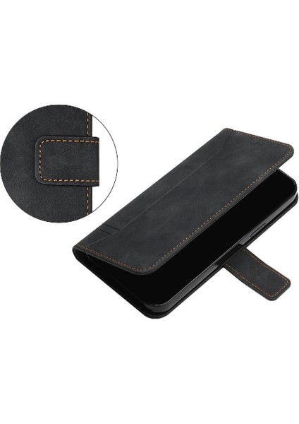 Infinix Smart 6 Klasik Tasarım Deri Cüzdan Manyetik Kapatma Flip Kılıf Kickstand Kart Tutucu Yuvası Darbeye Dayanıklı Koruyucu Kapak (Yurt Dışından)