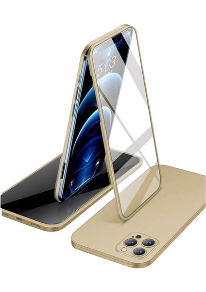 Apple iPhone 12 Pro Uyumlu 360 Derece Tam Kaplayan Cam Kapak Kılıf