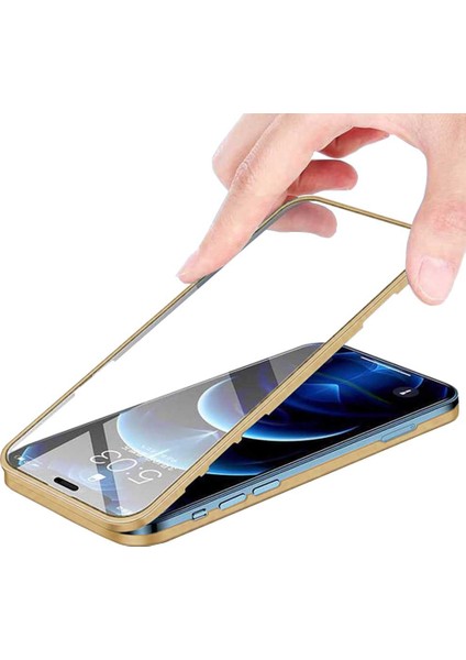 Apple iPhone 12 Pro Uyumlu 360 Derece Tam Kaplayan Cam Kapak Kılıf