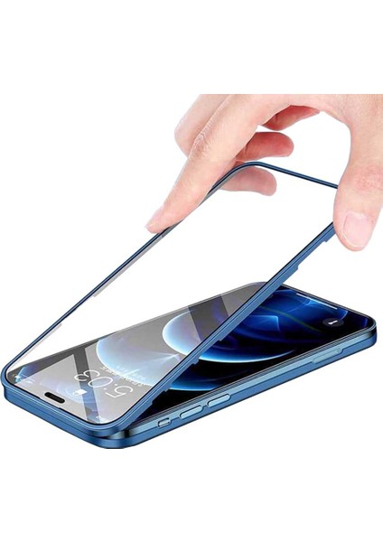 Apple iPhone 12 Pro Uyumlu 360 Derece Tam Kaplayan Cam Kapak Kılıf