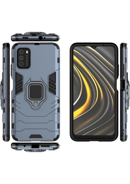 Halka Araba Montaj Kickstand Durumda Xiaomi Poco M3 Darbeye Metal Halka (Yurt Dışından)