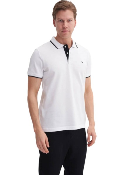 Erkek Polo Yaka Slim Fit Pike Düz Pamuklu Tişört 4614 modelleri