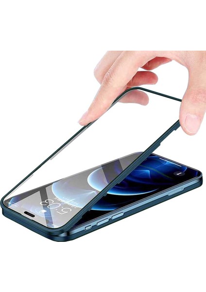 Apple iPhone 12 Pro Uyumlu 360 Derece Tam Kaplayan Cam Kapak Kılıf
