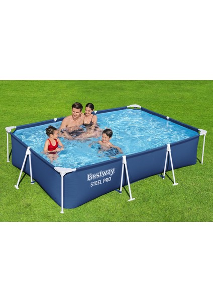 56411 Steel Pro™ Yer Üstü Prefabrik Dikdörtgen Havuz Seti 3,00 M x 2,01 M x 66 cm
