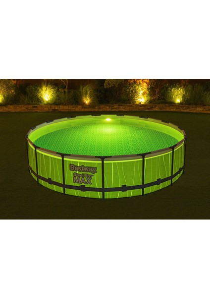 561GD Steel Pro Max™ LED Işıklandırmalı Prefabrik Yer Üstü Çember Havuz Seti 4.57 M x 1.07 M fırsatları