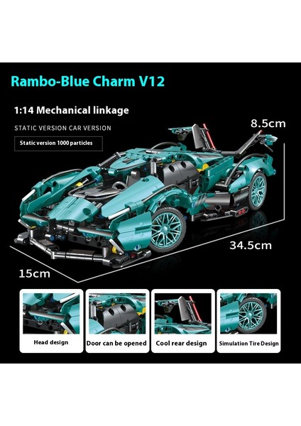 Lambo Cyberpunk Spor Araba Modeli Yapı Taşları Yarış Arabası Montajlı Oyuncaklar (Yurt Dışından)