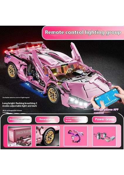 Lambo Cyberpunk Spor Araba Modeli Yapı Taşları Yarış Arabası Montajlı Oyuncaklar (Yurt Dışından)