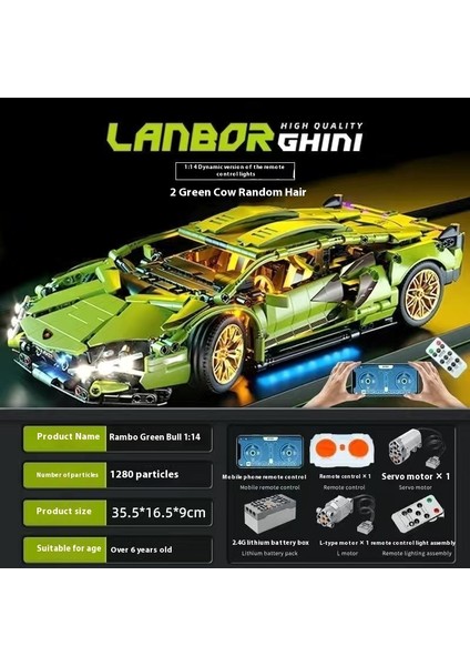 Lambo Cyberpunk Spor Araba Modeli Yapı Taşları Yarış Arabası Montajlı Oyuncaklar (Yurt Dışından)