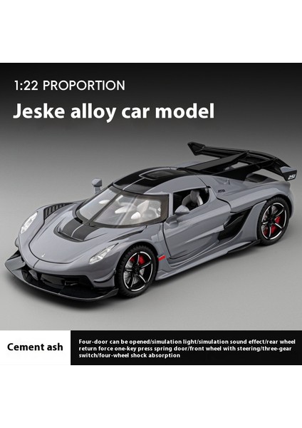 Alaşım Araba Modeli 1:22 Koenigsegg Jesco Spor Araba Ses ve Işık Oyuncak Araba Ses Efektleri Modeli (Yurt Dışından)