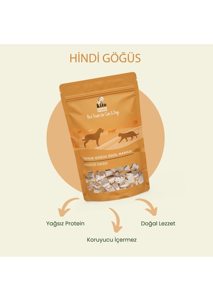 Freeze Dried Hindi Göğüs Kedi Ödül Maması %100 Doğal, Glutensiz 30 gr(Cat Treat) fırsatları