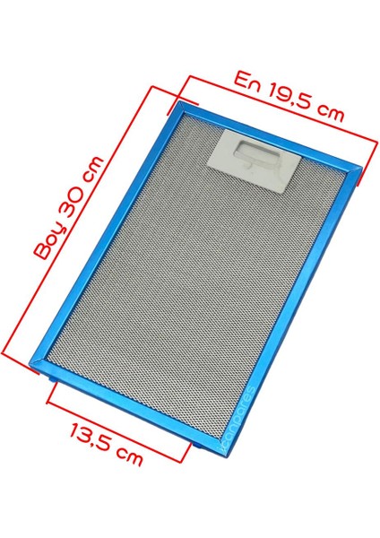 En 19,5 cm Boy 30 cm Aspiratör Davlumbaz Metal Yağ Filtresi fırsatları