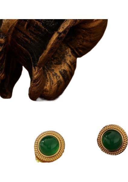 Fransız Vintage Küpeler Antika Titanyum Çelik Küpeler 18 Ayar Altın Küpeler (Yurt Dışından)