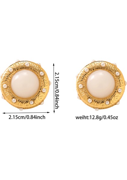 Antik Mizaçlı Inci Yuvarlak Küpe Atılı Mizaçlı Titanyum Çelik Küpe (Yurt Dışından)