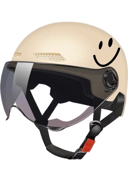 Elektrikli Araba Motosiklet Kaskı Erkek ve Kadın Modelleri Yaz Uv Güvenlik Kapağı Nefes Alabilen Yarım Kask (Yurt Dışından)