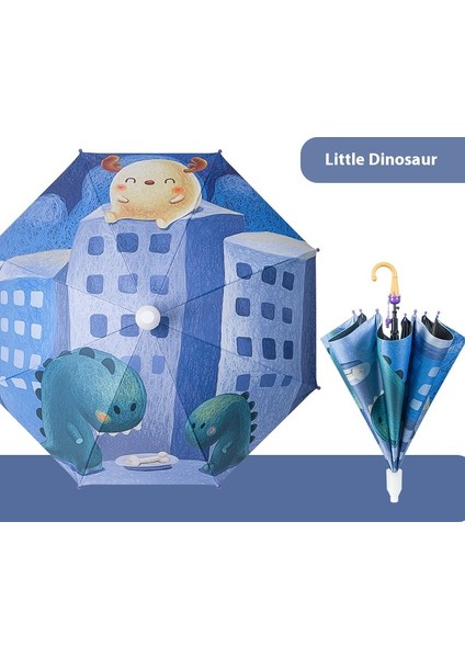 Çocuk Şemsiyesi Şemsiye Vinil Güneş Kremi Yağmur ve Güneşli Çift Kullanımlı Çizgi Film Şemsiyesi (Yurt Dışından)