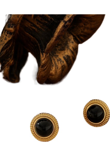 Fransız Vintage Küpeler Antika Titanyum Çelik Küpeler 18 Ayar Altın Küpeler (Yurt Dışından)