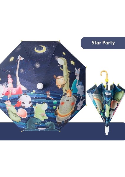 Çocuk Şemsiyesi Şemsiye Vinil Güneş Kremi Yağmur ve Güneşli Çift Kullanımlı Çizgi Film Şemsiyesi (Yurt Dışından)