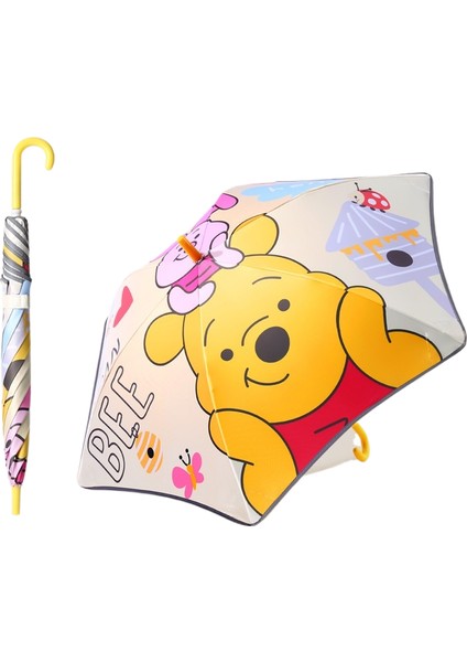 Çocuk Şemsiyesi Vinil Güneş Koruyucu Uzun Saplı Şemsiye Yansıtıcı Şerit Okul Şemsiyesi (Yurt Dışından)