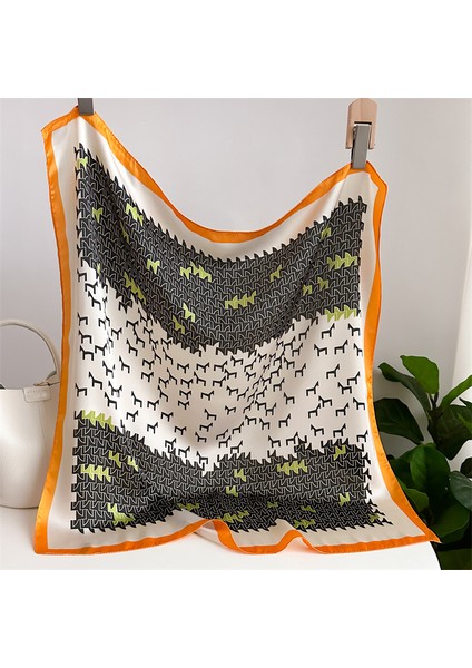 Çizgili Eşarp Ipek Eşarp 70CM Küçük Kare Kafa Bandı Saç Türbanı Kravat Çanta (Yurt Dışından)