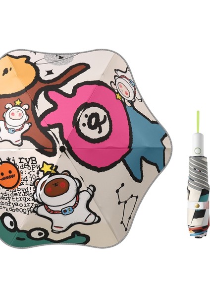 Tam Otomatik Mafsal Kapama Geri Tepme Önleyici Ilkokul Öğrencileri Için Çocuk Şemsiyeleri Güneşli ve Yağmurlu Şemsiye Çift Kullanımlı Katlanır Şemsiye (Yurt Dışından)