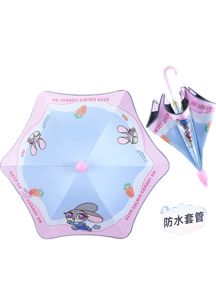 Disney Çocuk Vinil Güneşlik Güneş Koruyucu Şemsiye Bebek Yuvarlak Kasa Şemsiye Stitch Çocuk Uzun Saplı Güneşli Şemsiye (Yurt Dışından)