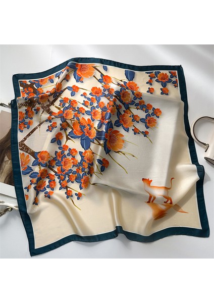 Çizgili Eşarp Ipek Eşarp 70CM Küçük Kare Kafa Bandı Saç Türbanı Kravat Çanta (Yurt Dışından)