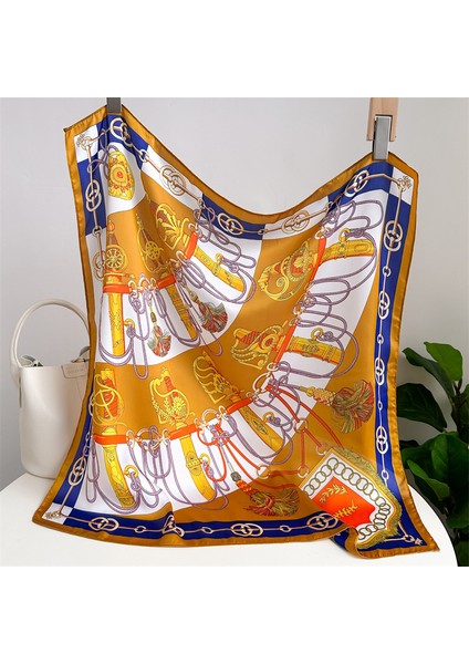 Çizgili Eşarp Ipek Eşarp 70CM Küçük Kare Kafa Bandı Saç Türbanı Kravat Çanta (Yurt Dışından)