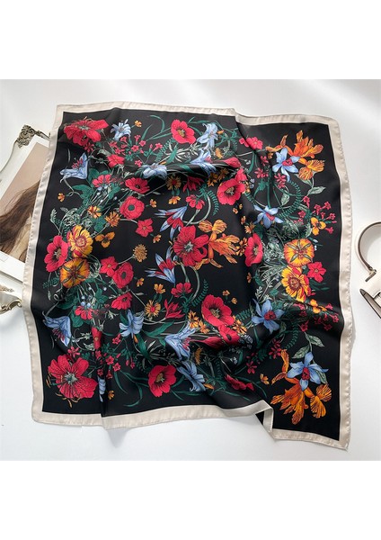 Çizgili Eşarp Ipek Eşarp 70CM Küçük Kare Kafa Bandı Saç Türbanı Kravat Çanta (Yurt Dışından)