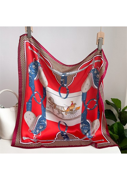 Çizgili Eşarp Ipek Eşarp 70CM Küçük Kare Kafa Bandı Saç Türbanı Kravat Çanta (Yurt Dışından)