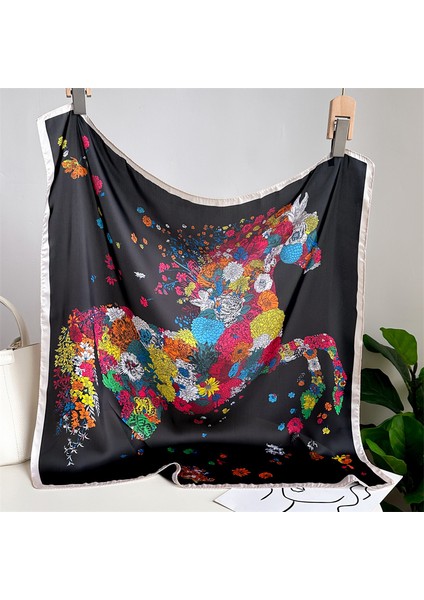 Çizgili Eşarp Ipek Eşarp 70CM Küçük Kare Kafa Bandı Saç Türbanı Kravat Çanta (Yurt Dışından)